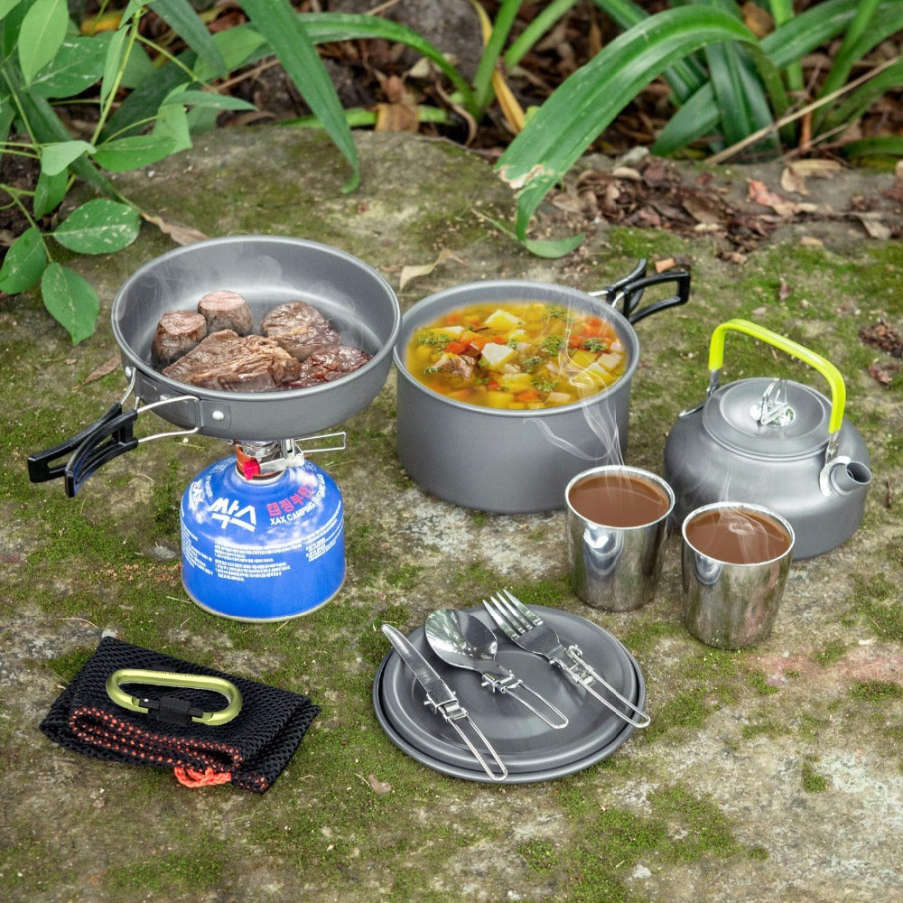 Hikerlife™ - Ensemble popote. Cuisine optimale minimaliste et complète. Avec tous les éléments essentiels, légers pour marcher sans difficulté. - Hikerlife